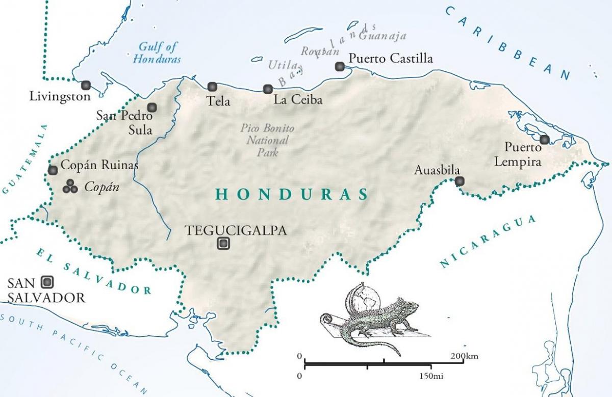 χάρτης της la ceiba Ονδούρα