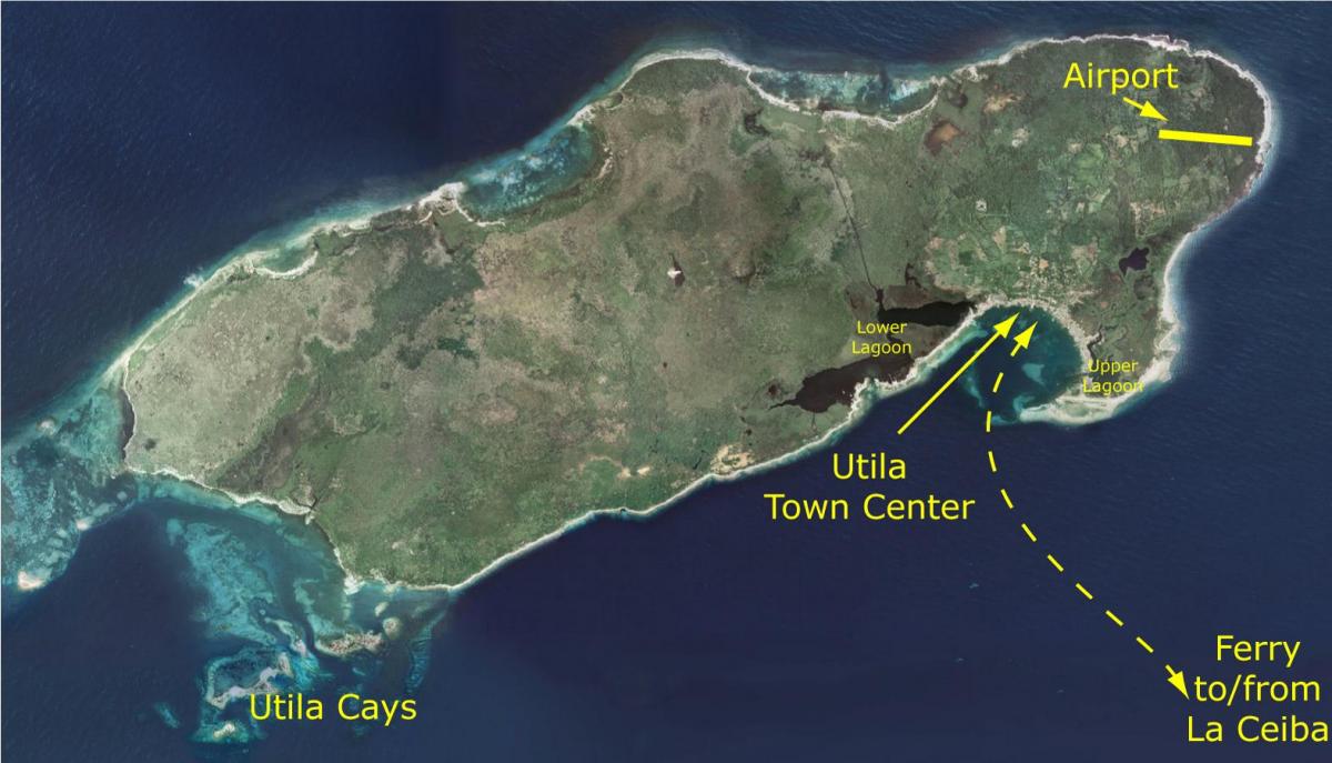χάρτης της utila Ονδούρα