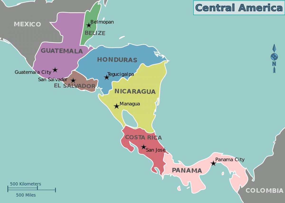 χάρτης της Ονδούρας χάρτης της κεντρικής αμερικής