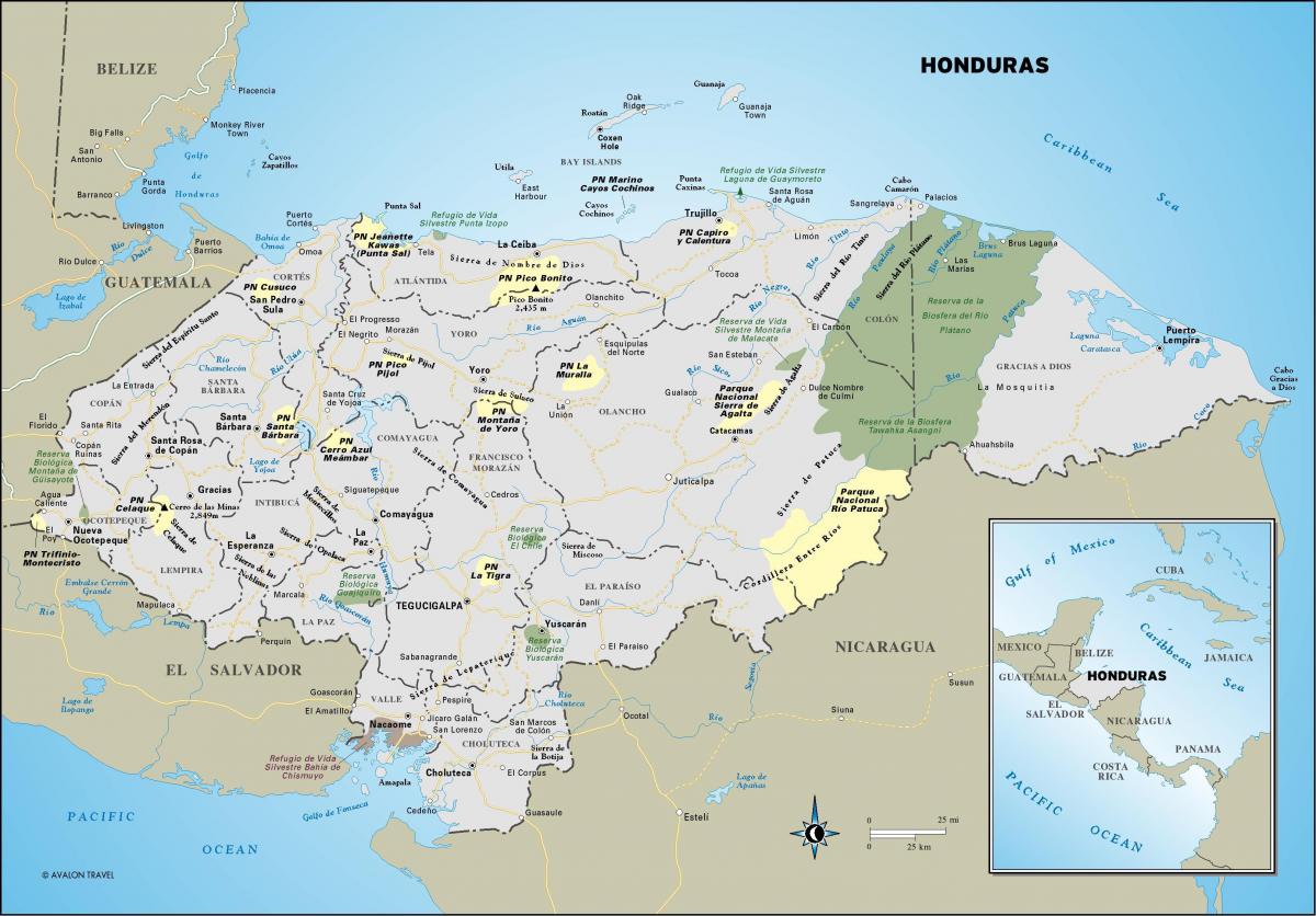 χάρτης της Ονδούρας 