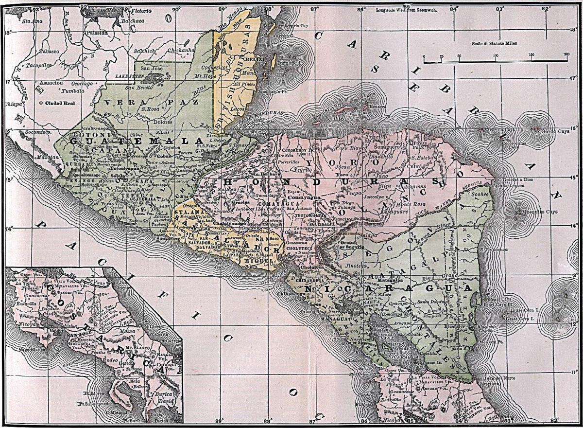 χάρτης της βρετανική Ονδούρα