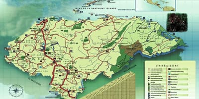 Χάρτης της Ονδούρας γεωγραφία