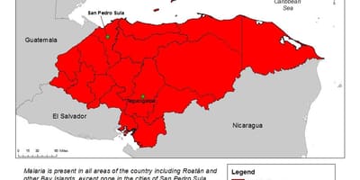 Χάρτης της Ονδούρας ελονοσία