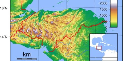 Χάρτης της Ονδούρας τοπογραφικό