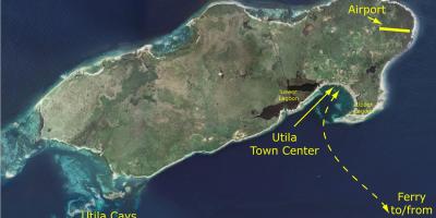 Χάρτης της utila Ονδούρα