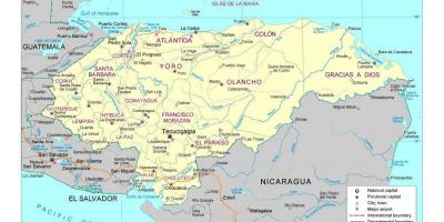 Λεπτομερής χάρτης της Ονδούρας